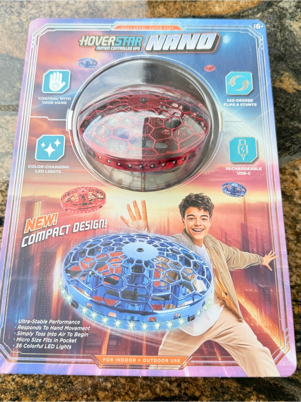 Hover Star Nano Motion Controlled UFO Toy Hand Control Drone (Red) New